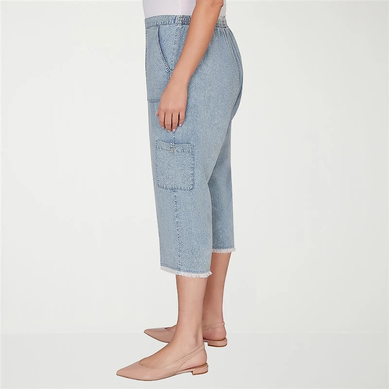 Alfred Dunner Out Of The Blue Womens Plus Straight Capri Pant