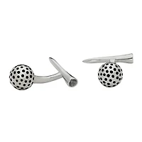 Stainless Steel Golf Ball and Tee Cuff Links