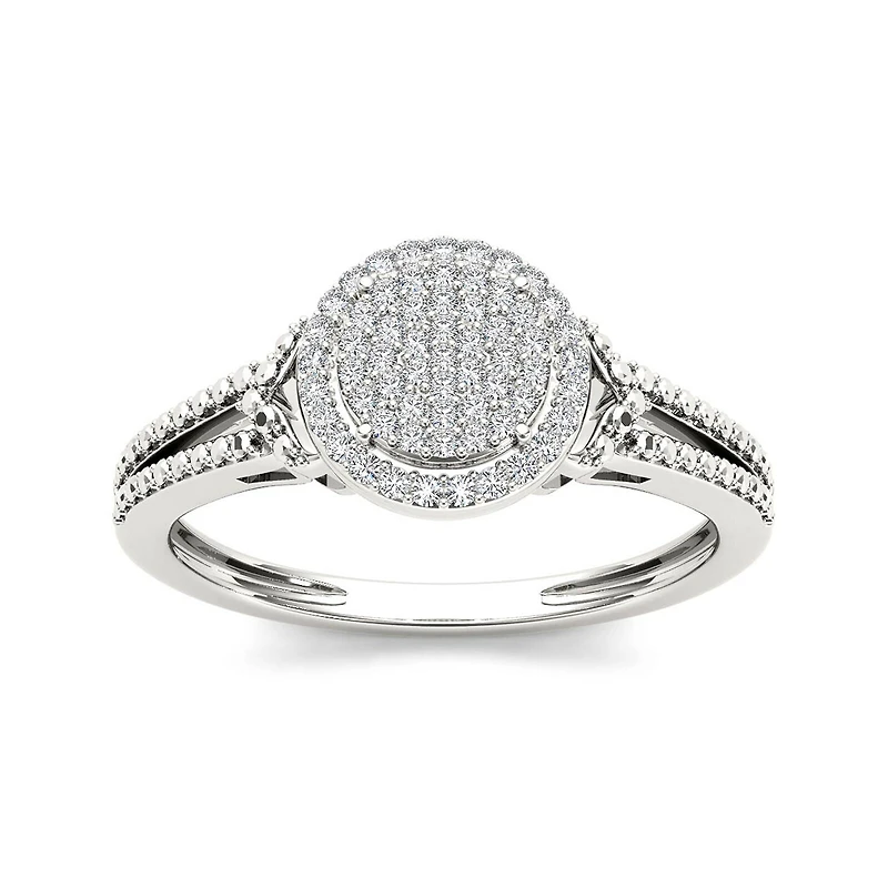 1/6 CT.T.W. Natural Diamond 10K White Gold Engagement Ring