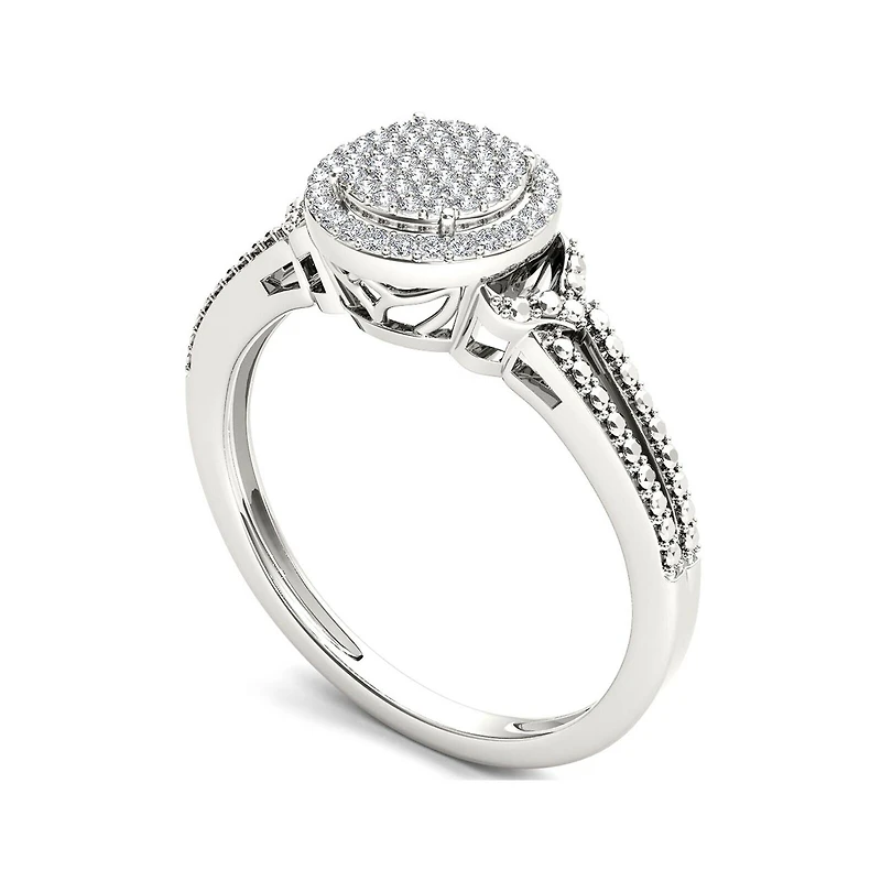 1/6 CT.T.W. Natural Diamond 10K White Gold Engagement Ring