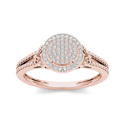 1/ CT.T.W. Natural Diamond 10K Rose Gold Engagement Ring