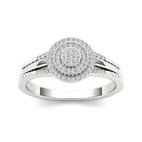 1/6 CT.T.W. Natural Diamond 10K White Gold Engagement Ring