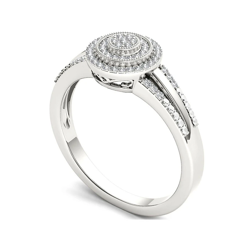 1/6 CT.T.W. Natural Diamond 10K White Gold Engagement Ring