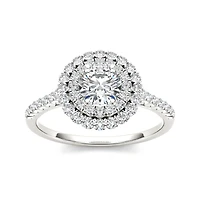 1 CT.T.W. Natural Diamond 14K White Gold Engagement Ring