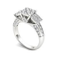 1 1/2 CT.T.W. Natural Diamond Cluster 10K Gold Engagement Ring