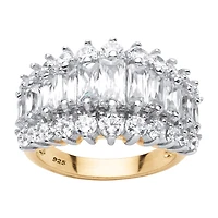 DiamonArt® Womens 4 1/2 CT. T.W. White Cubic Zirconia 18K Gold Over Silver Engagement Ring