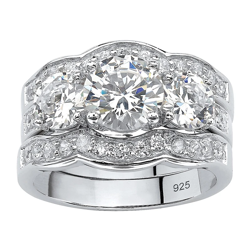 DiamonArt® Womens CT. T.W. White Cubic Zirconia Sterling Silver Bridal Set
