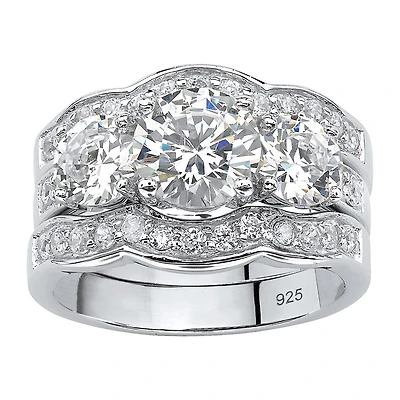 DiamonArt® Womens 4 1/2 CT. T.W. White Cubic Zirconia Sterling Silver Bridal Set