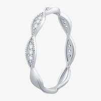 Womens 1/10 CT. T.W. Natural White Diamond 10K Gold Wedding Band