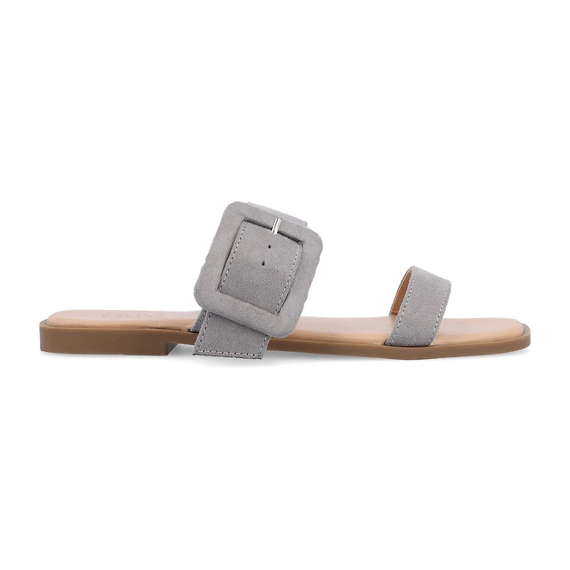 Journee Collection Womens Kerris Adjustable Strap Flat Sandals