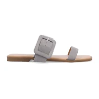 Journee Collection Womens Kerris Adjustable Strap Flat Sandals