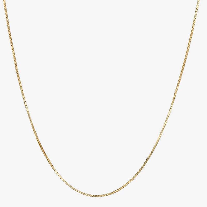 Made Italy 14K Gold 18 - 22 Inch Solid Box Chain Necklace