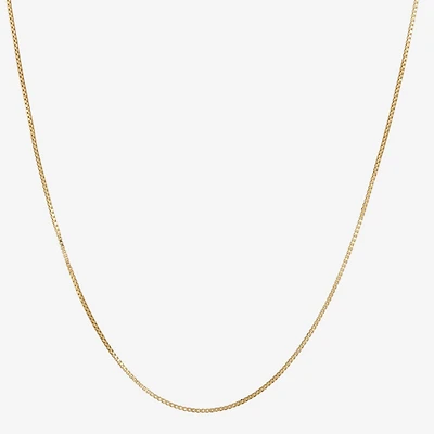 Made Italy 14K Gold 18 - 22 Inch Solid Box Chain Necklace