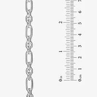 Made in Italy Womens Sterling Silver Inch Solid Link Chain Bracelet