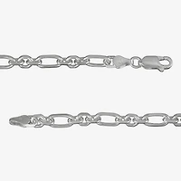 Made in Italy Womens Sterling Silver Inch Solid Link Chain Bracelet