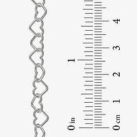 Polished Heart Ankle Bracelet Sterling Silver 