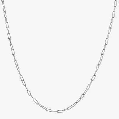 Made in Italy Womens Sterling Silver 22 Inch Paperclip Chain Necklace
