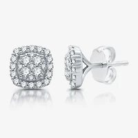 Womens 1 CT. T.W. Lab Grown White Diamond Sterling Silver Cushion 2-pc. Jewelry Set