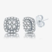 Womens 1 CT. T.W. Lab Grown White Diamond Sterling Silver Cushion 2-pc. Jewelry Set