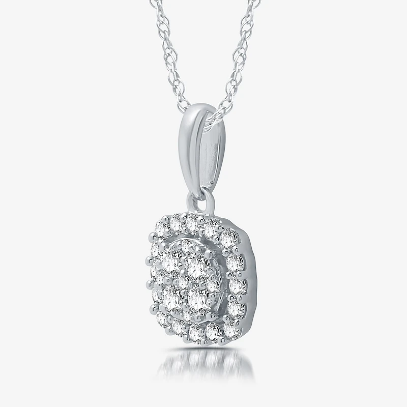Womens 1 CT. T.W. Lab Grown White Diamond Sterling Silver Cushion 2-pc. Jewelry Set