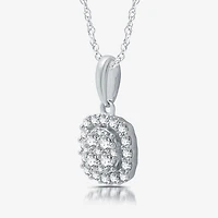 Womens 1 CT. T.W. Lab Grown White Diamond Sterling Silver Cushion 2-pc. Jewelry Set