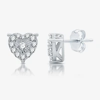 Womens 3/4 CT. T.W. Lab Grown White Diamond Sterling Silver Heart 2-pc. Jewelry Set