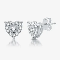 Womens 3/4 CT. T.W. Lab Grown White Diamond Sterling Silver Heart 2-pc. Jewelry Set
