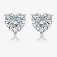 Womens 3/4 CT. T.W. Lab Grown White Diamond Sterling Silver Heart 2-pc. Jewelry Set