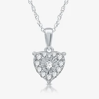 Womens 3/4 CT. T.W. Lab Grown White Diamond Sterling Silver Heart 2-pc. Jewelry Set