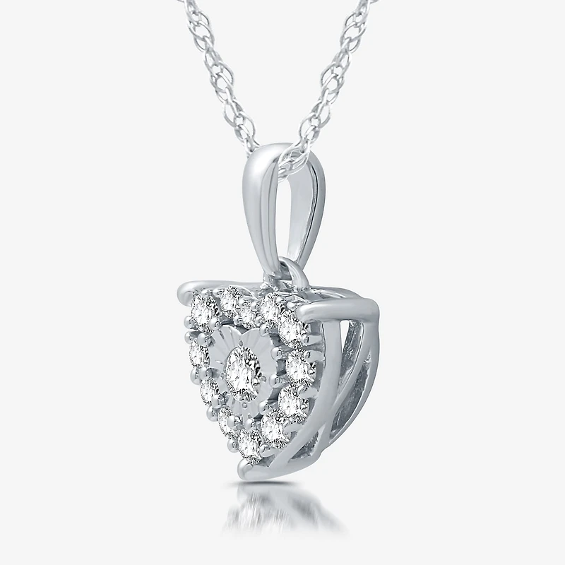 Womens 3/4 CT. T.W. Lab Grown White Diamond Sterling Silver Heart 2-pc. Jewelry Set