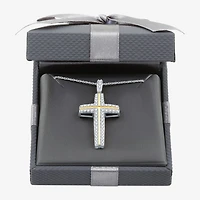 Womens 3/4 CT. T.W. Lab Grown White Diamond 14K Gold Over Silver Cross 18 Inch Pendant Necklace