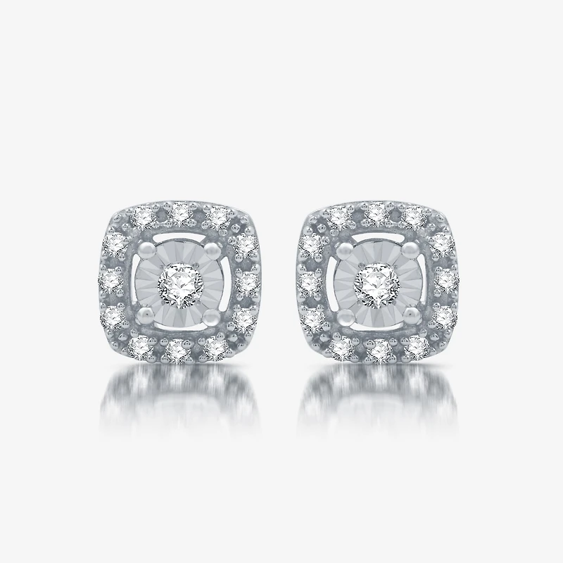 Womens 1/2 CT. T.W. Lab Grown White Diamond Sterling Silver Cushion 2-pc. Jewelry Set