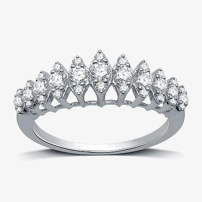 Womens 1/2 CT. T.W. Lab Grown White Diamond Sterling Silver Band