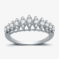 Womens 1/2 CT. T.W. Lab Grown White Diamond Sterling Silver Band