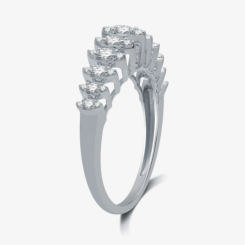 Womens 1/2 CT. T.W. Lab Grown White Diamond Sterling Silver Band