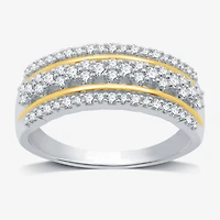 Womens 1/2 CT. T.W. Lab Grown White Diamond 14K Gold Over Silver Sterling Band