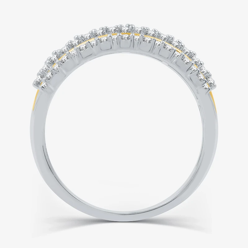 Womens 1/2 CT. T.W. Lab Grown White Diamond 14K Gold Over Silver Sterling Band
