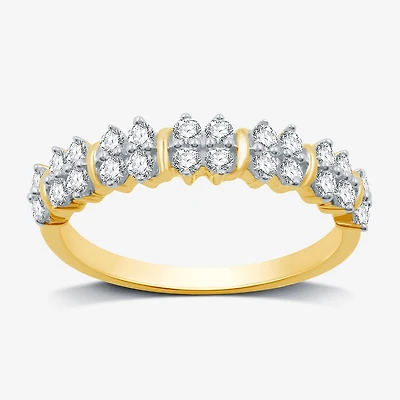 Womens 1/2 CT. T.W. Lab Grown White Diamond 14K Gold Over Silver Sterling Band