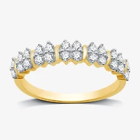 Womens 1/2 CT. T.W. Lab Grown White Diamond 14K Gold Over Silver Sterling Band