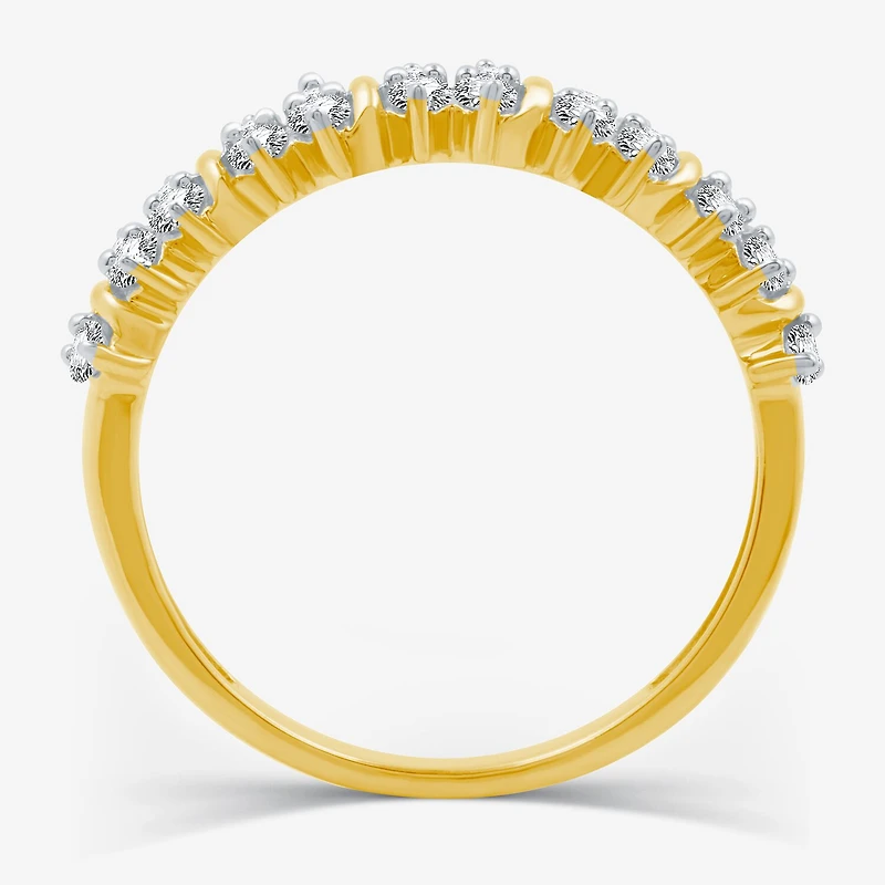 Womens 1/2 CT. T.W. Lab Grown White Diamond 14K Gold Over Silver Sterling Band
