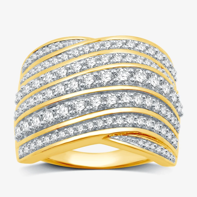 Womens 1 1/2 CT. T.W. Lab Grown White Diamond 14K Gold Over Silver Band