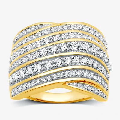 Womens 1 1/2 CT. T.W. Lab Grown White Diamond 14K Gold Over Silver Band