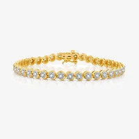 Womens 1 CT. T.W. Lab Grown White Diamond Sterling Silver 7.5 Inch Tennis Bracelet