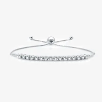 Womens 1/ CT. T.W. Lab Grown White Diamond Sterling Silver Bolo Bracelet