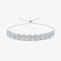 Womens 1 1/2 CT. T.W. Lab Grown White Diamond Sterling Silver Bolo Bracelet
