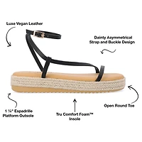 Journee Collection Womens Odelia Ankle Strap Flat Sandals