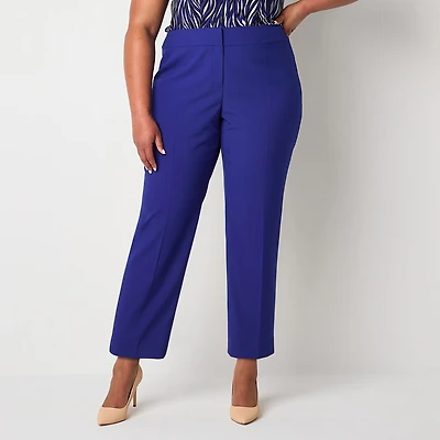 Black Label by Evan-Picone Womens Plus Classic Fit Straight Suit Pant