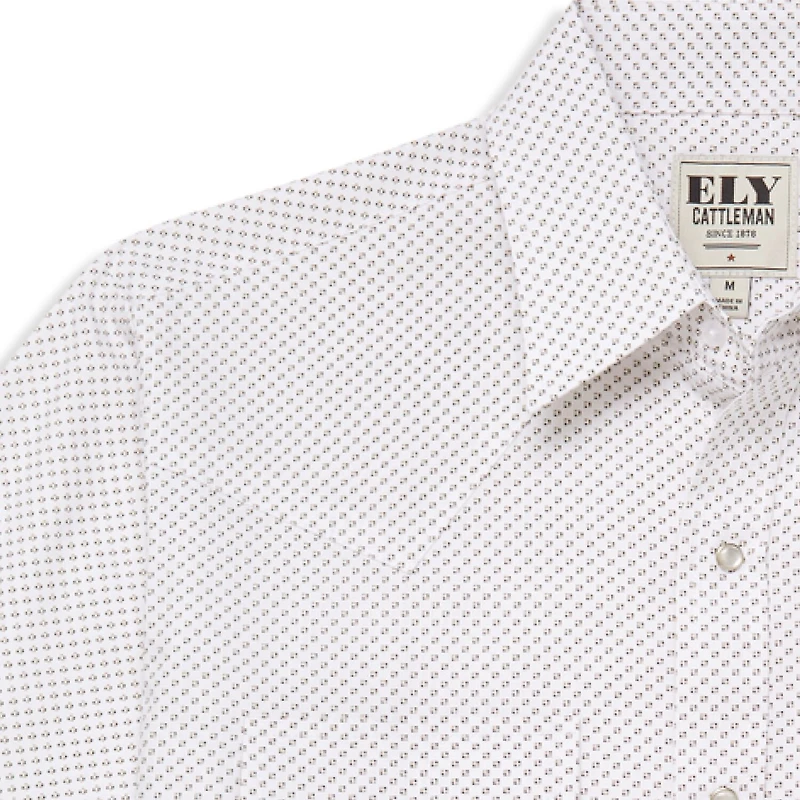 Ely Cattleman Mini Geo Print Mens Long Sleeve Western Shirt
