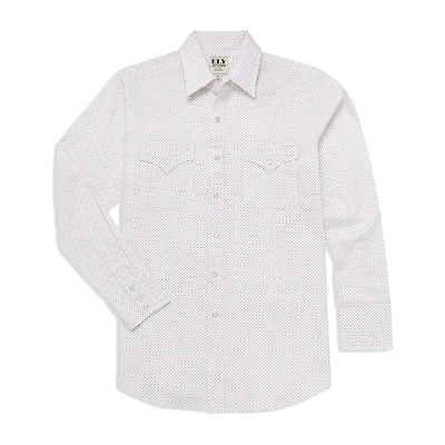 Ely Cattleman Mini Geo Print Mens Long Sleeve Western Shirt