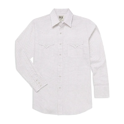 Ely Cattleman Mini Geo Print Big and Tall Mens Long Sleeve Western Shirt